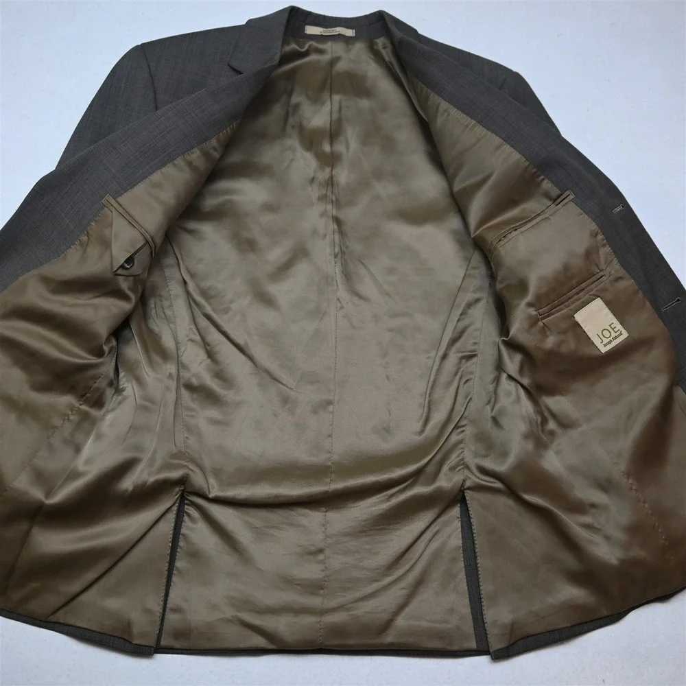 Joseph Abboud 36S 30x30 Brown Sharkskin 100% Wool Mens Jacket Pants Suit_6